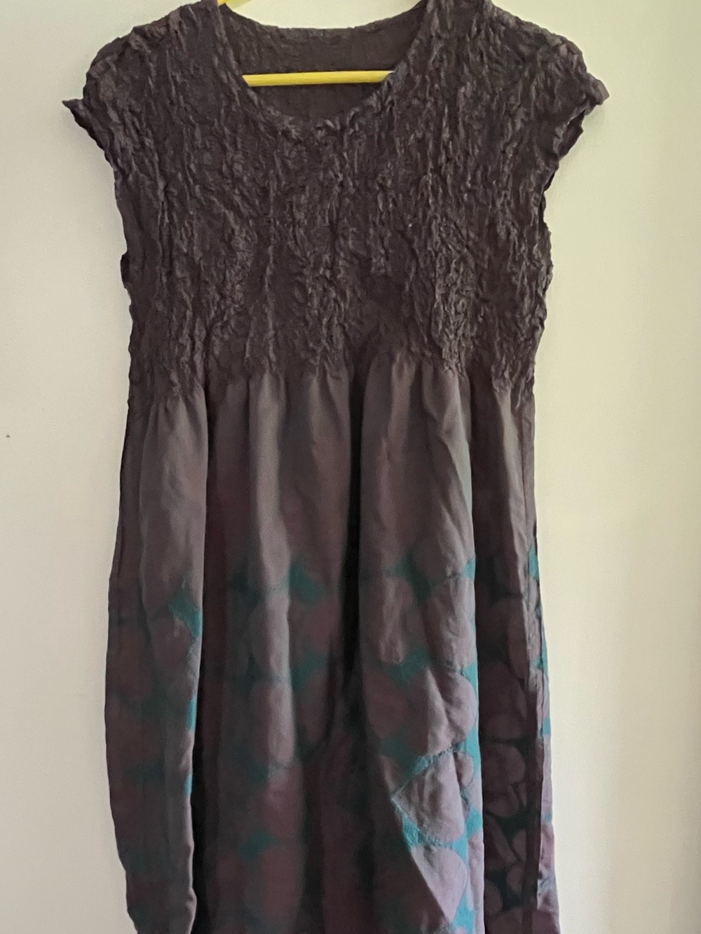 Issey Miyake Light Purple Party Dress with Teal Pattern - Picture 2 of 4